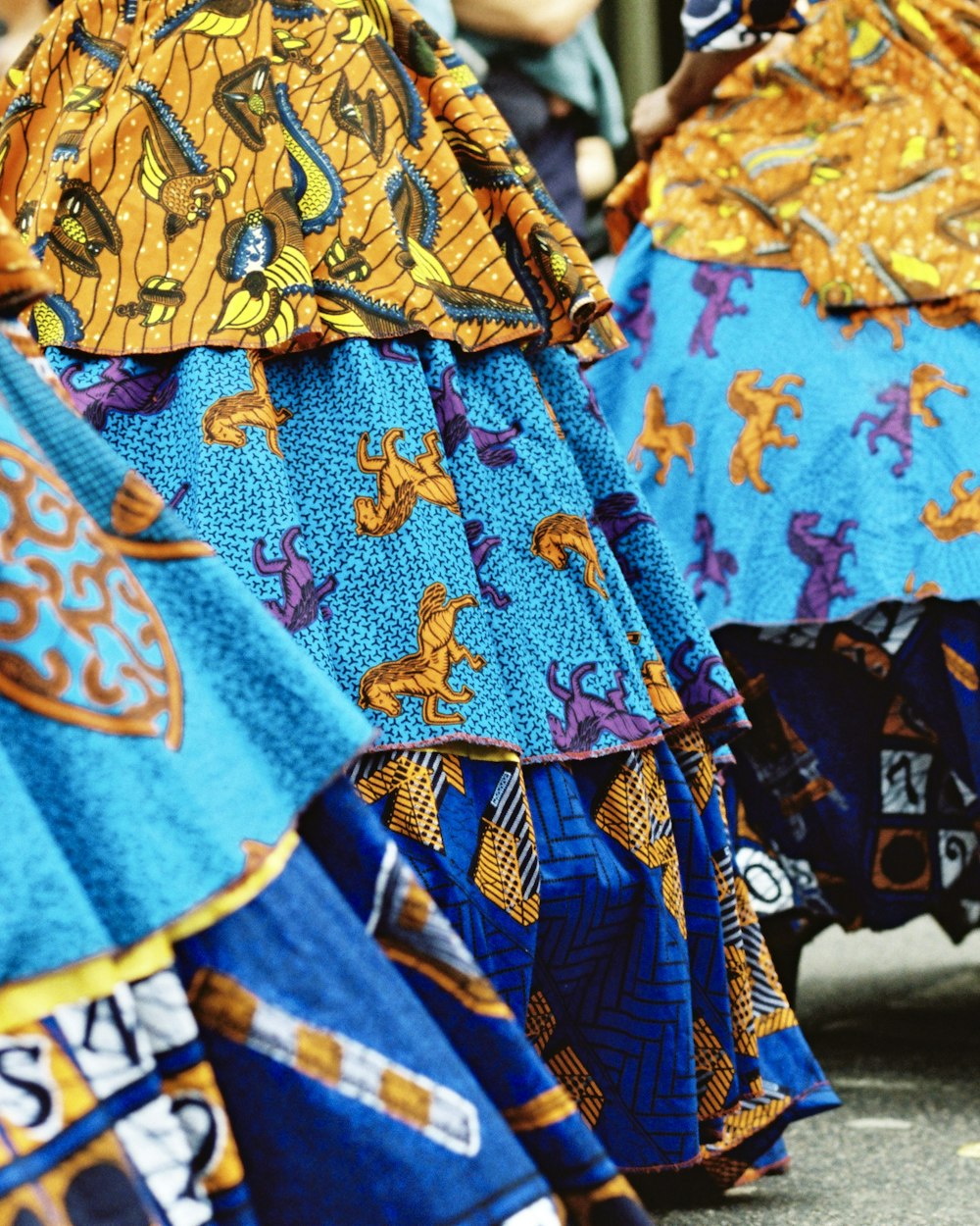 Jupe en wax à volants